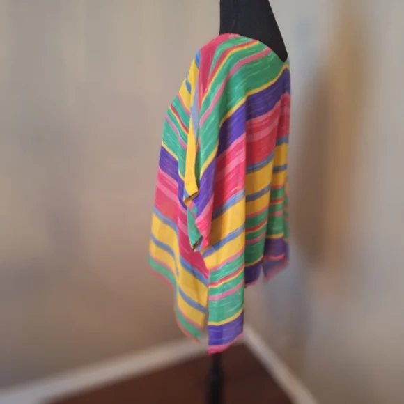 Show Me Your Mumu USA Colorful Striped Sheer Top Or Cover Up - Picture 4 of 15